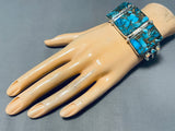 Dazzling Native American Navajo Spiderweb Turquoise Sterling Silver Bracelet-Nativo Arts