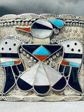 Native American One Of Most Famous Thunderbird Vintage Zuni Turquoise Sterling Silver Bracelet-Nativo Arts