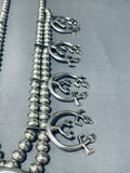 Symbolic Vintage Native American Navajo Sterling Silver Squash Blossom Necklace-Nativo Arts