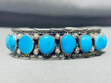 Astonishing Vintage Native American Navajo Kingman Turquoise Sterling Silver Bracelet-Nativo Arts