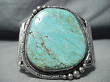 Grand Vintage Native American Navajo Royston Turquoise Sterling Silver Bracelet Old Cuff-Nativo Arts