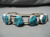 Amazing Vintage Native American Navajo Turquoise Nuggets Goodie Sterling Silver Bracelet-Nativo Arts
