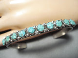 Ben Haley Vintage Native American Zuni Blue Gem Turquoise Sterling Silver Braclet Old-Nativo Arts
