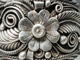 One Of The Most Detailed Leaf Garden Vintage Native American Navajo Sterling Silver Bracelet-Nativo Arts