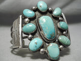 One Of Best Vintage Native American Navajo Green Turquoise Satellite Sterling Silver Bracelet-Nativo Arts
