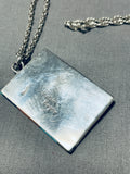 Important Cal Begay Vintage Native American Navajo Turquoise Inlay Sterling Silver Necklace-Nativo Arts