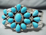 Exquisite Native American Navajo Sleeping Beauty Turquoise Sterling Silver Bracelet-Nativo Arts