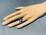 Important Ray Tracey Vintage Native American Navajo Turquoise Inlay Sterling Silver Ring-Nativo Arts