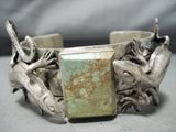 Detailed Lizard Native American Navajo Royston Turquoise Sterling Silver Bracelet-Nativo Arts