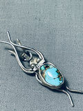 Unique Vintage Native American Navajo Royston Turquoise Sterling Silver Bug Pin-Nativo Arts