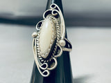 Sensational Vintage Native American Navajo Mother Of Pearl Sterling Silver Ring-Nativo Arts