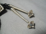 Superior Vintage Native American Navajo Squared Turquoise Sterling Silver Bolo Tie-Nativo Arts