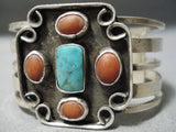 Superior Vintage Native American Navajo Sterling Silver Cross Turquoise Bracelet Old-Nativo Arts
