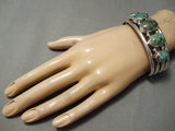 Thicker And Heavy Vintage Native American Navajo Royston Turquoise Sterling Silver Bracelet-Nativo Arts