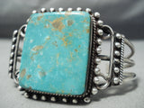 Dynamite Vintage Native American Navajo Squared Royston Turquoise Sterling Silver Bracelet-Nativo Arts