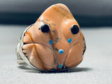 Important Ben Begaye (d) Vintage Native American Navajo Sterling Silver Turquoise Toad Ring-Nativo Arts