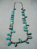 Native American Tears Of Joy Vintage Santo Domingo Turquoise Sterling Silver Necklace-Nativo Arts