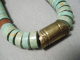 Native American Important Authentic Vintage Santo Domingo Tony Aguilar Sr Turquoise Necklace-Nativo Arts