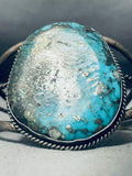 Museum Vintage Native American Navajo Big Morenci Turquoise Sterling Silver Bracelet Old-Nativo Arts