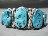 Amazing Vintage Native American Navajo Sleeping Beauty Turquoise Sterling Silver Bracelet-Nativo Arts