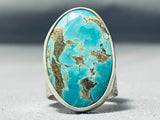 Eye-catching Native American Navajo Royston Turquoise Sterling Silver Ring-Nativo Arts
