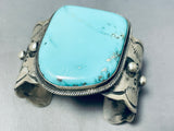 Heavy 101 Gram Vintage Native American Navajo Turquoise Sterling Silver Bracelet-Nativo Arts