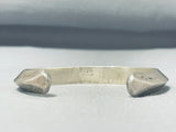 Authentic Thick Vintage Native American Navajo Sterling Silver Bracelet-Nativo Arts