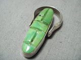 Flip Around 2 Sided Vintage Native American Navajo Grene Turquoise Lapis Sterling Silver Ring-Nativo Arts