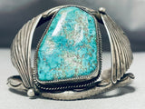 Museum Vintage Native American Navajo Huge Pilot Mountain Turquoise Sterling Silver Bracelet-Nativo Arts