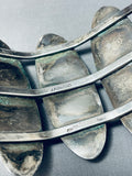 One Of The Most Unique Vintage Native American Navajo Turquoise Sterling Silver Inlay Bracelet-Nativo Arts