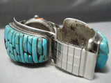 Important Vintage Native American Navajo Pete Sierra Turquoise Sterling Silver Watch Bracelet-Nativo Arts