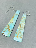 Native American Awesome Santo Domingo Large Turquoise Slab Pendant Earrings-Nativo Arts