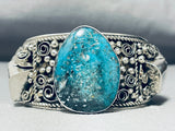 Signed Vintage Native American Navajo Turquoise Sterling Silver Bracelet-Nativo Arts