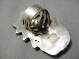 Colossal Detailed Native American Navajo Sterling Silver Cheif Huge Ring-Nativo Arts