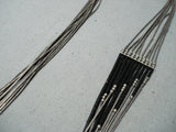 Exceptional Vintage Native American Navajo Sterling Silver And Jet Necklace-Nativo Arts