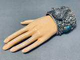 259 Grams Heavy Mens Native American Turquoise Sterling Silver Bracelet-Nativo Arts