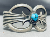 Bisbee Turquoise Rare Vintage Native American Navajo Sterling Silver Bracelet Old-Nativo Arts