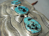 One Of The Biggest Ever Vintage Native American Navajo Turquoise Sterling Silver Ketoh Bracelet-Nativo Arts