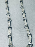 Native American One Of The Best Santo Domingo Carico Lake Turquoise Sterling Silver Necklace-Nativo Arts
