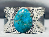Stunning San Felipe Colossal Pilot Mountain Turquoise Sterling Silver Bracelet-Nativo Arts