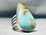 Big Teardrop Native American Turquoise Sterling Silver Ring-Nativo Arts