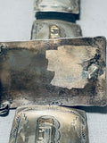 Native American Huge Detailed Vintage Gold Sterling Silver Signed Hand Tooled Concho Belt-Nativo Arts