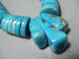 Native American Striking Vintage Santo Domingo Turquoise Sterling Silver Necklace Old-Nativo Arts