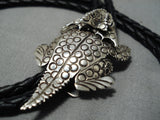 Important Ben Yazzie Sterling Silver Native American Bolo Tie-Nativo Arts