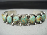 Rare Signed Vintage Native American Navajo Royston Turquoise Sterling Silver Bracelet-Nativo Arts