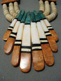Gigantic Santo Domingo Turquoise Shell Native American Necklace-Nativo Arts