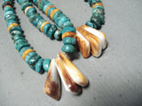Native American Important Dan Coriz Santo Domingo Green Turquoise Sterling Silver Necklace-Nativo Arts