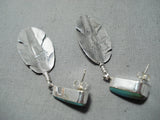 Amazing Navajo Damale Turquoise Sterling Silver Earrings Native American-Nativo Arts