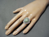 Bes Padilla Vintage Native American Navajo Careico Lake Turquoise Sterling Silver Ring-Nativo Arts
