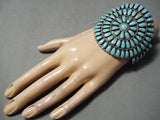 Tremendous Vintage Navajo Turquoise Sterling Silver Bracelet Native American Old-Nativo Arts